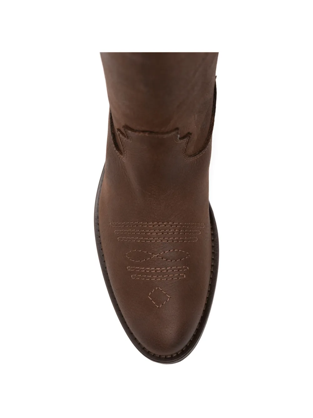 Via Roma 15 Knielaarzen met borduurwerk Bruin