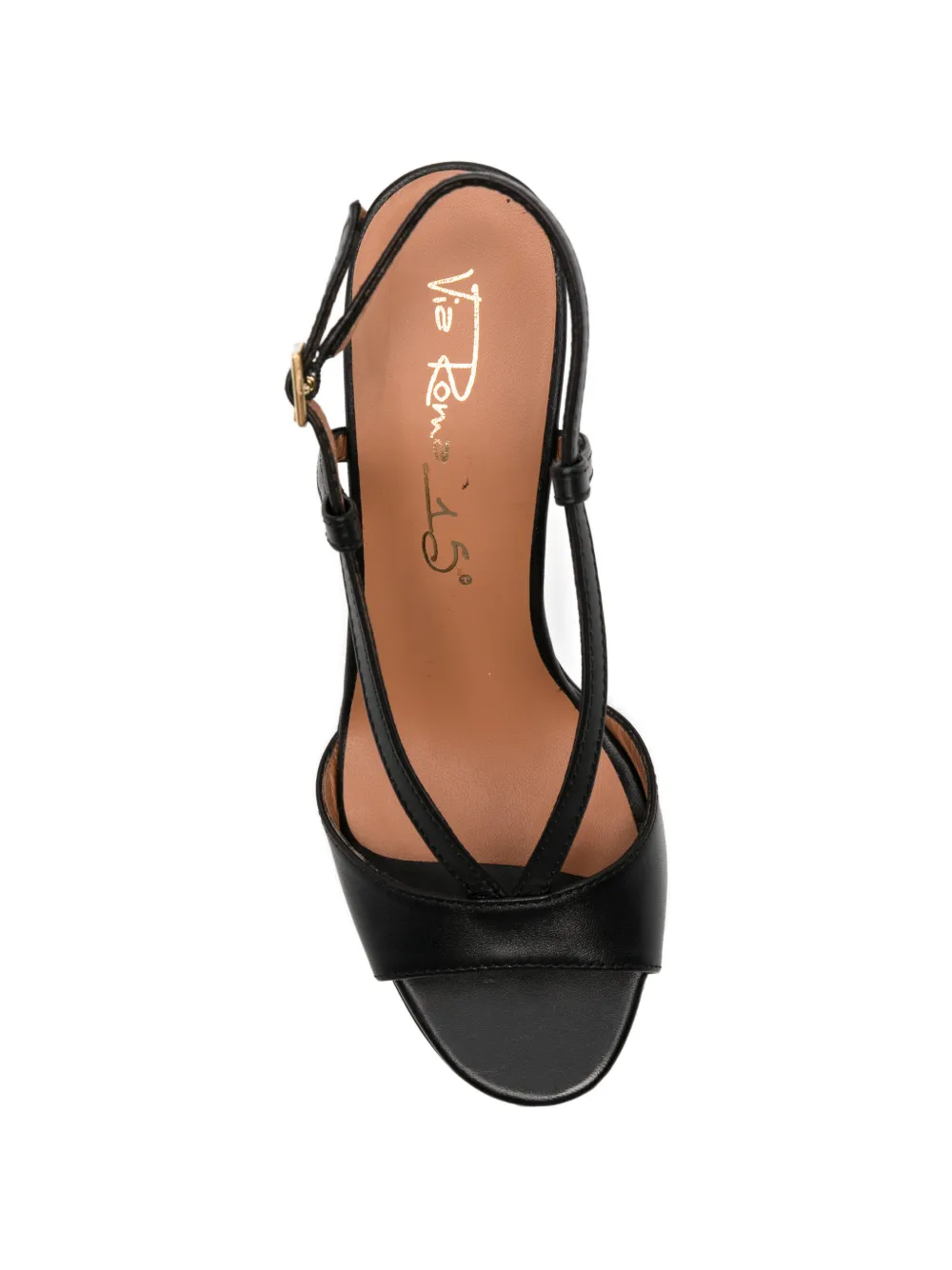 Via Roma 15 T-strap heeled sandals Zwart