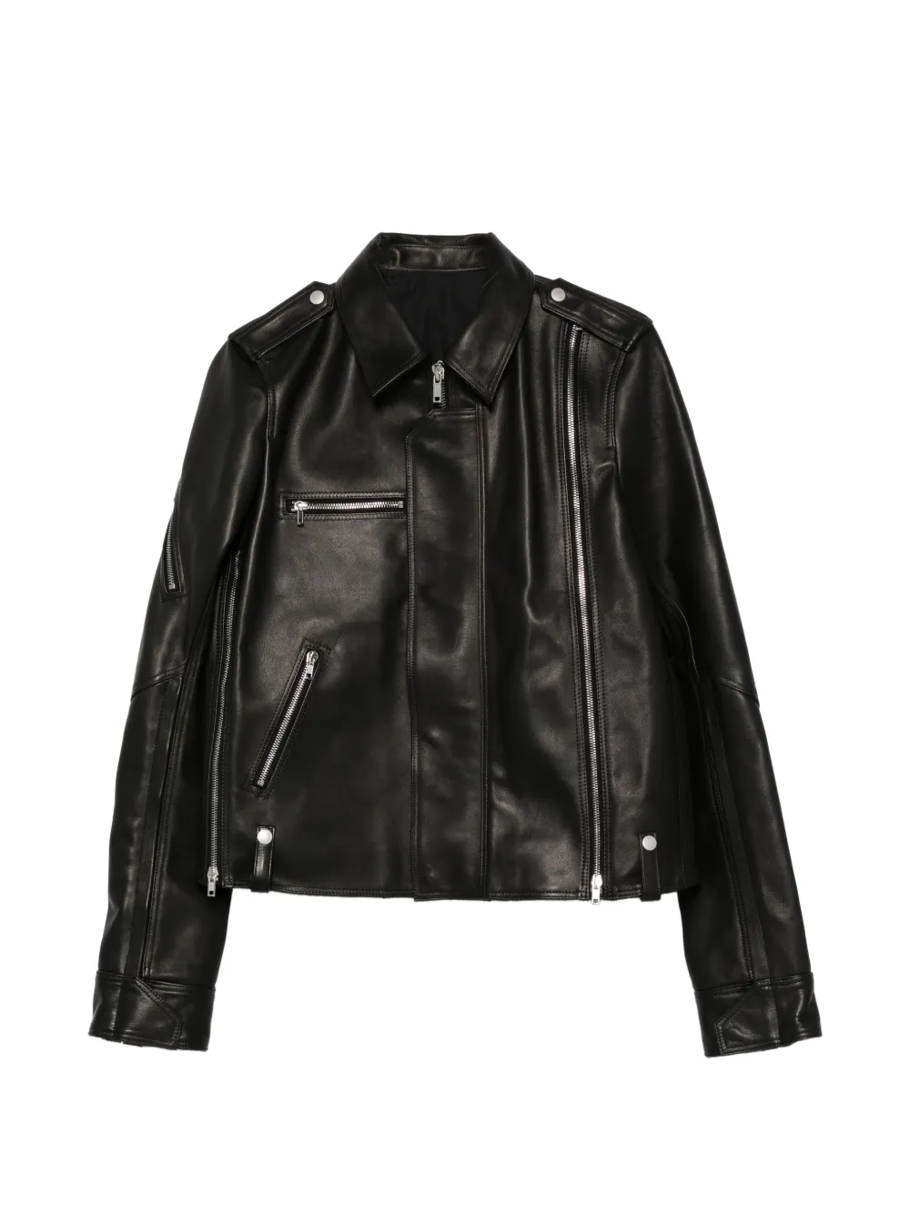 Rick Owens zipped leather jacket - Nero