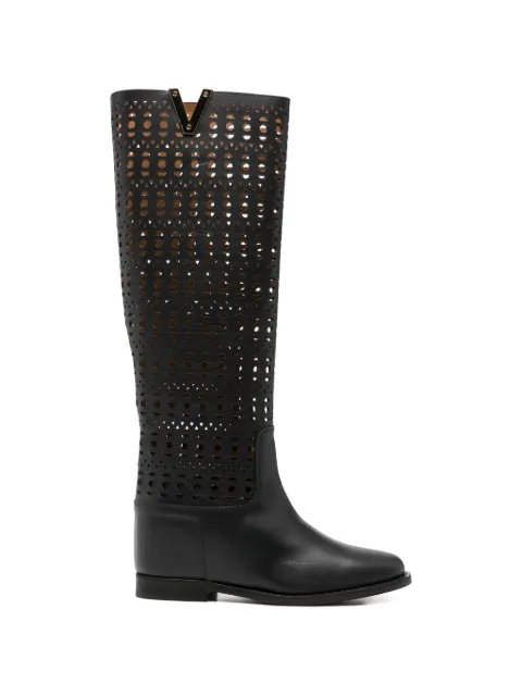 Via Roma 15 cutout-detail leather boots