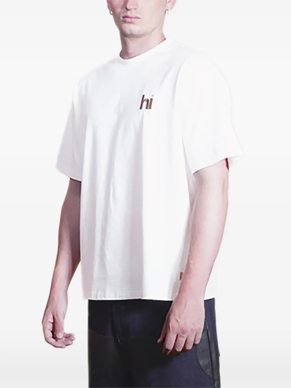 Flower Leather Patch T-Shirt