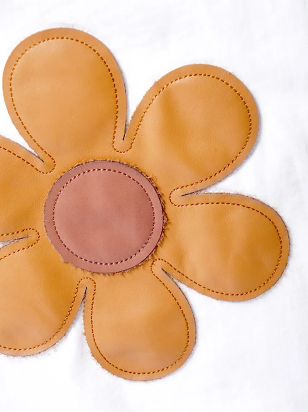 Flower Leather Patch T-Shirt
