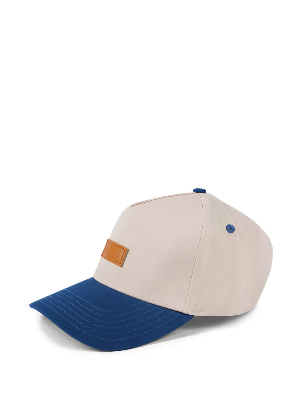  Maison Hideout Leather Label Two-tone Cap - Neutrals 