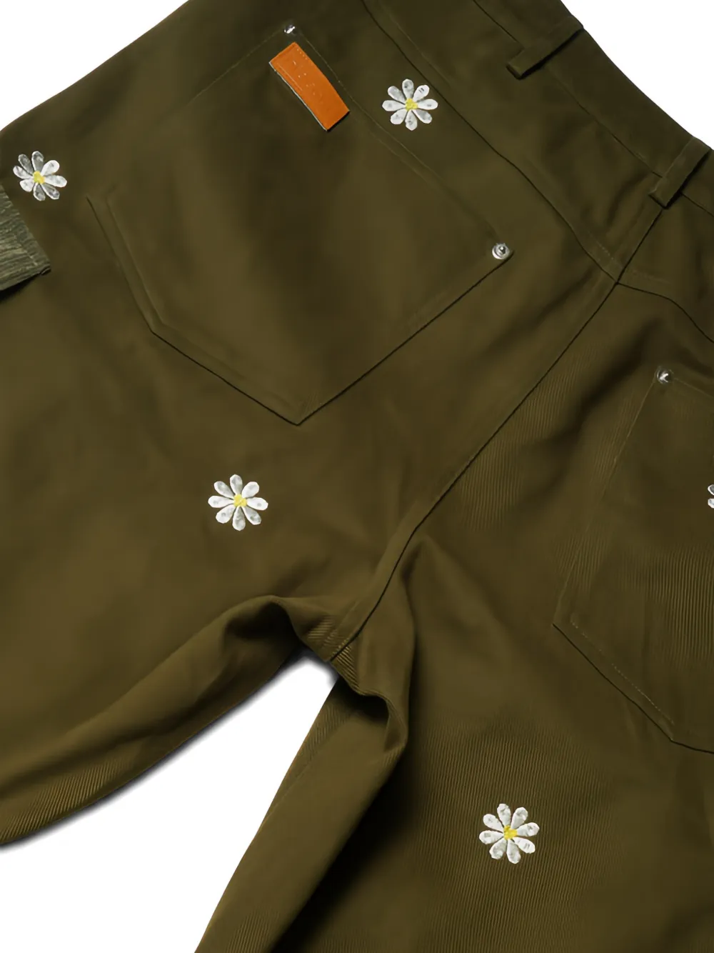  Maison Hideout Detachable Floral Cargo Trousers - Green 