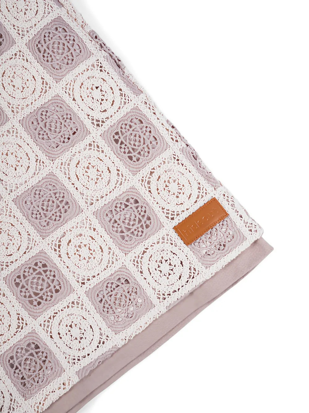 Maison hideout Gehaakte shorts met bloemenprint Beige