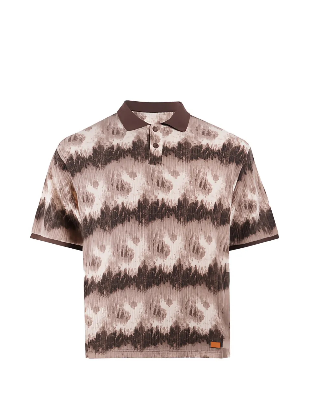 Maison hideout tie-dye knit polo shirt - Braun