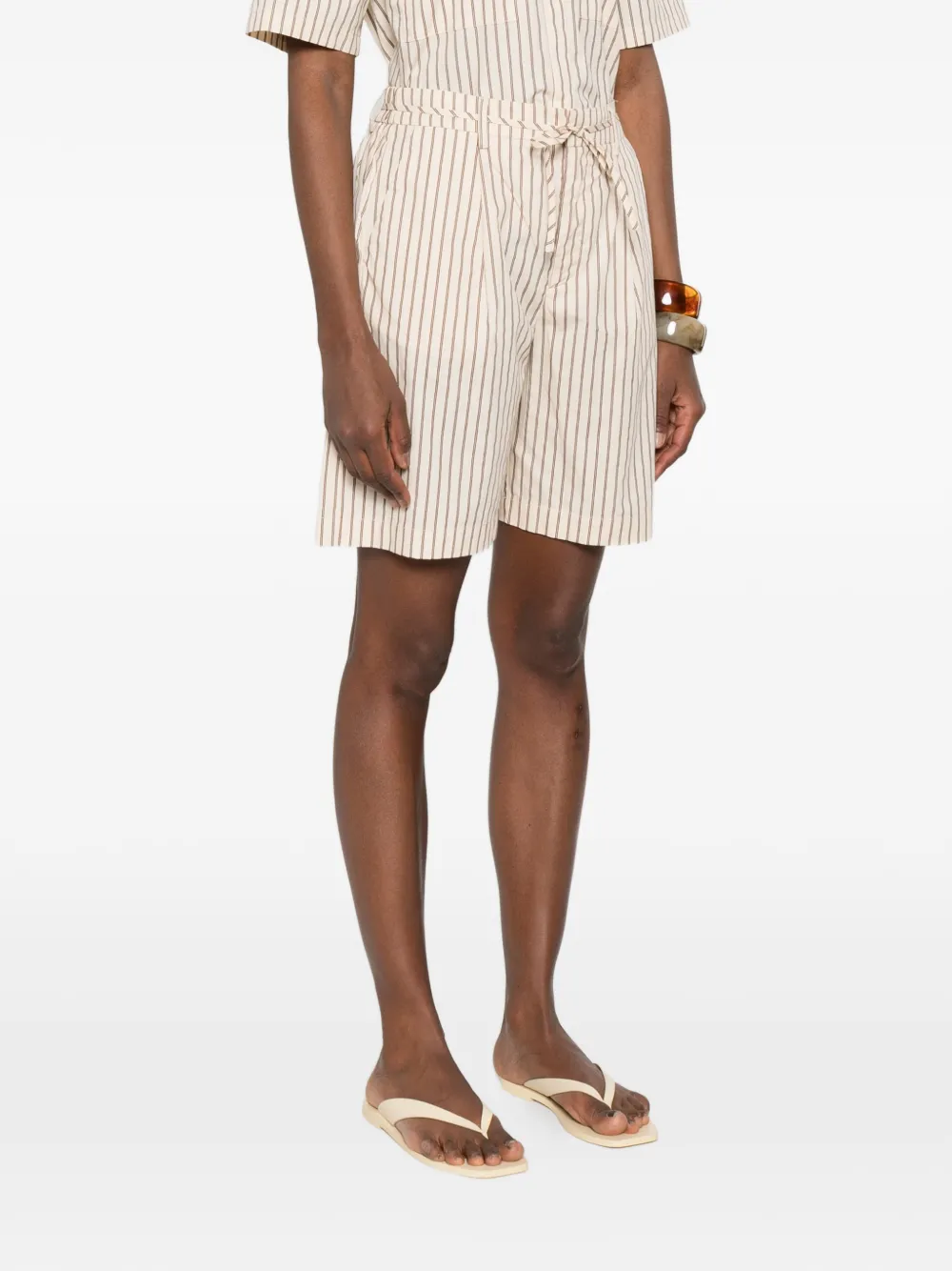  Yerse Striped Drawstring-fastening Shorts - Neutrals 