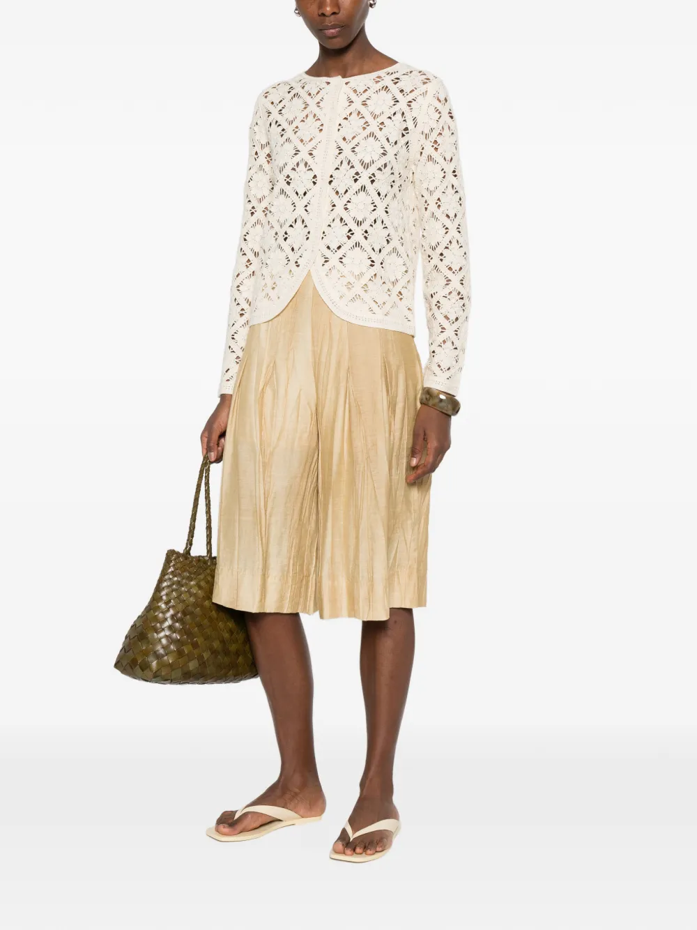  Yerse Openwork Knit Cardigan - Neutrals 