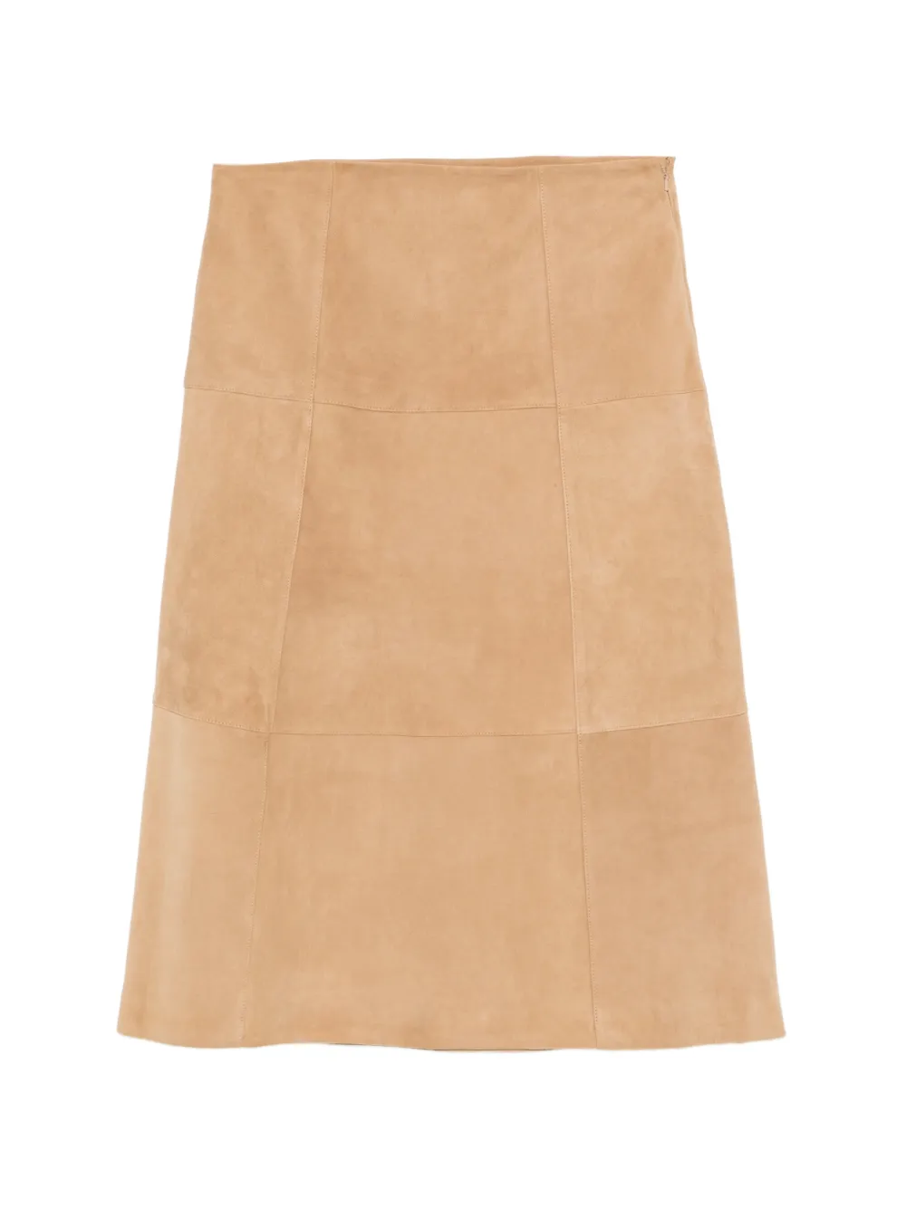 YERSE panelled suede midi skirt - Marrone