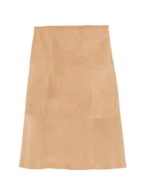 YERSE panelled suede midi skirt