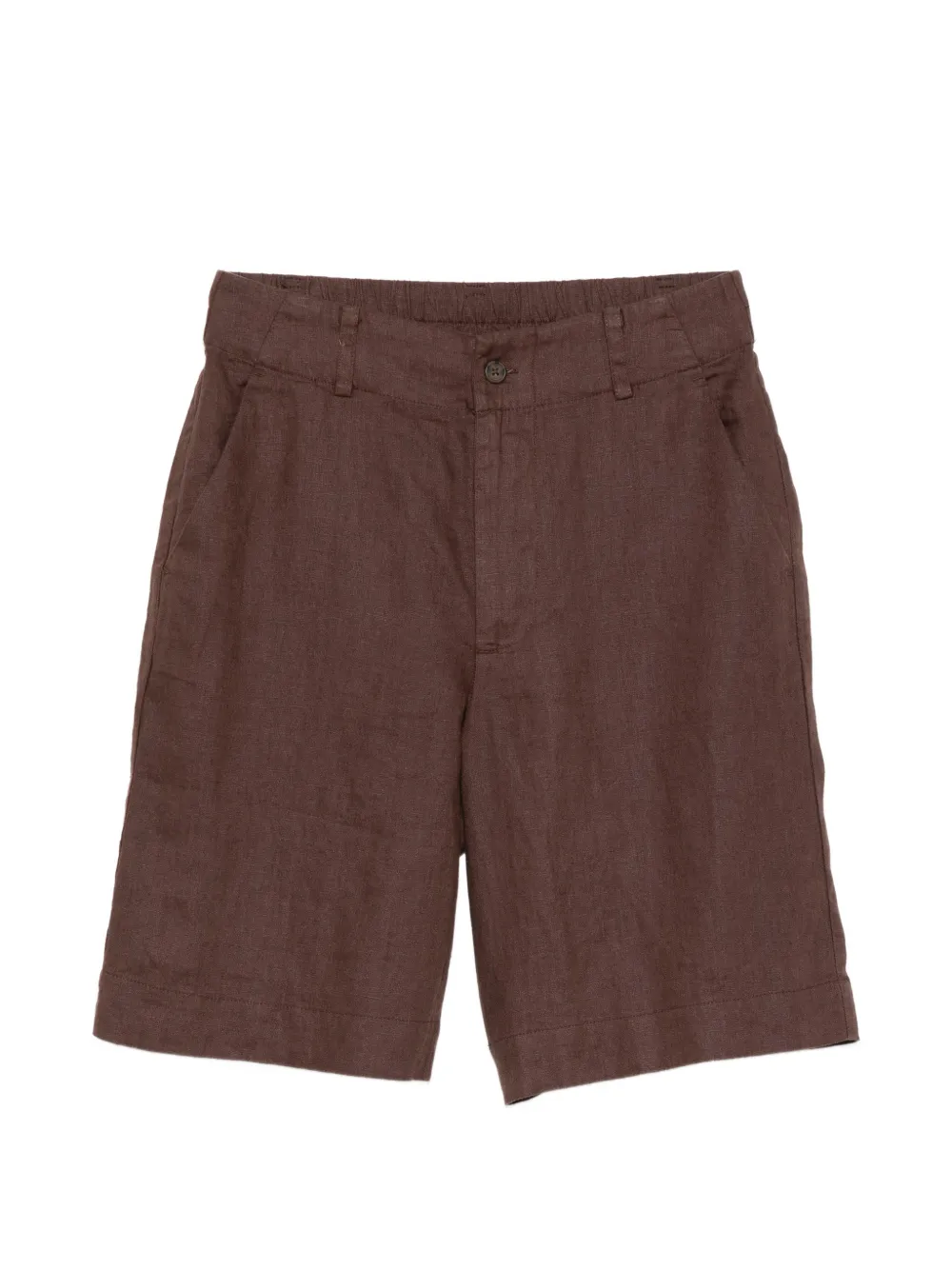 YERSE button linen shorts - Braun