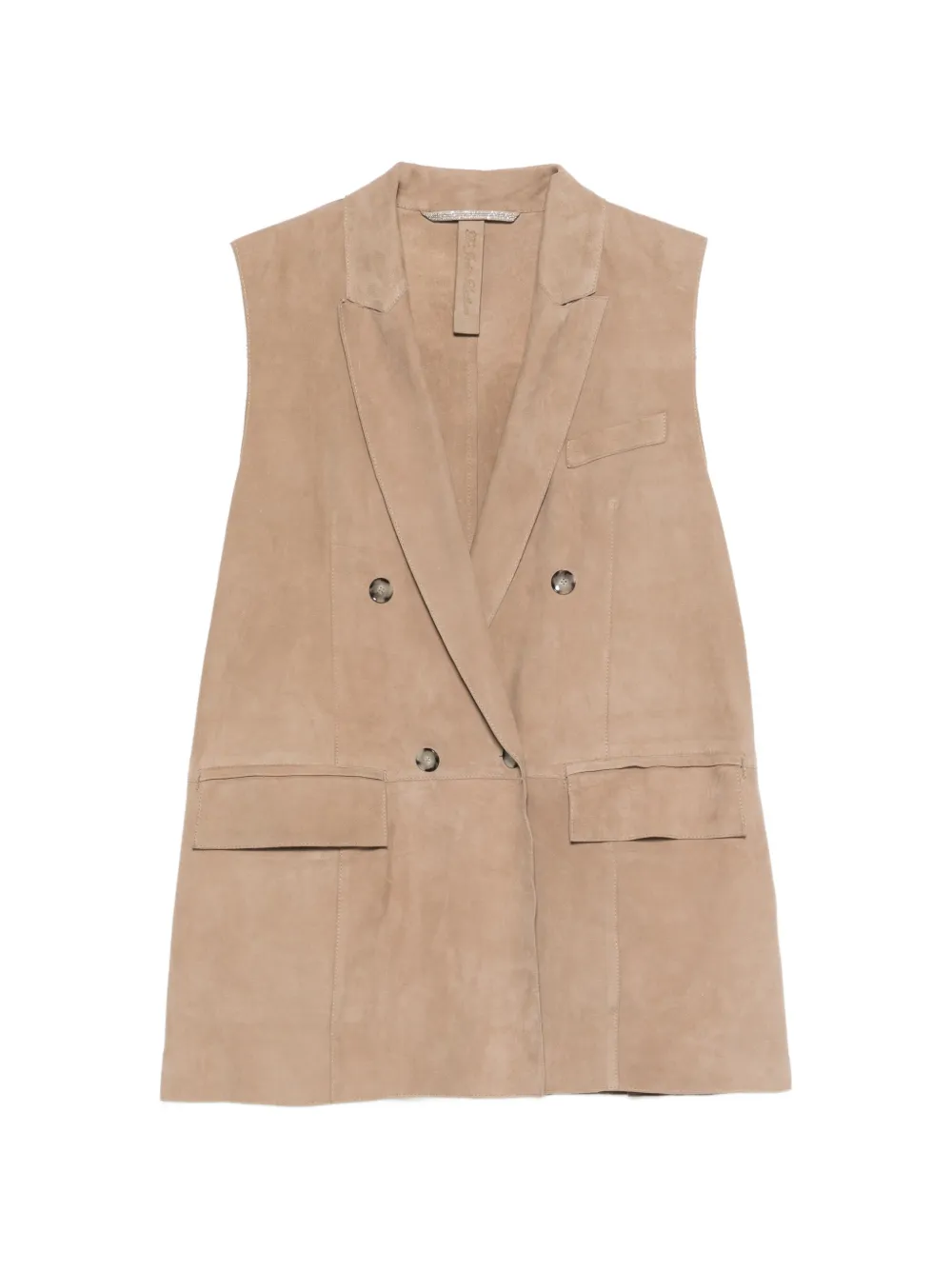 The Jackie Leathers Lanai double-breasted gilet - Neutrals
