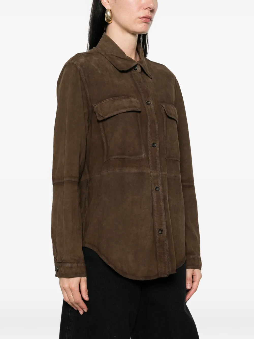  The Jackie Leathers Suede Jacket - Brown 