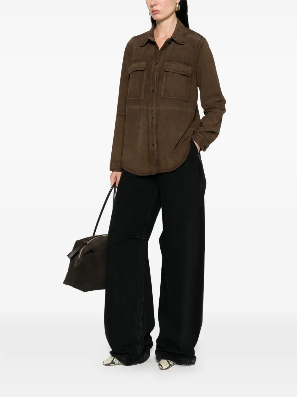  The Jackie Leathers Suede Jacket - Brown 