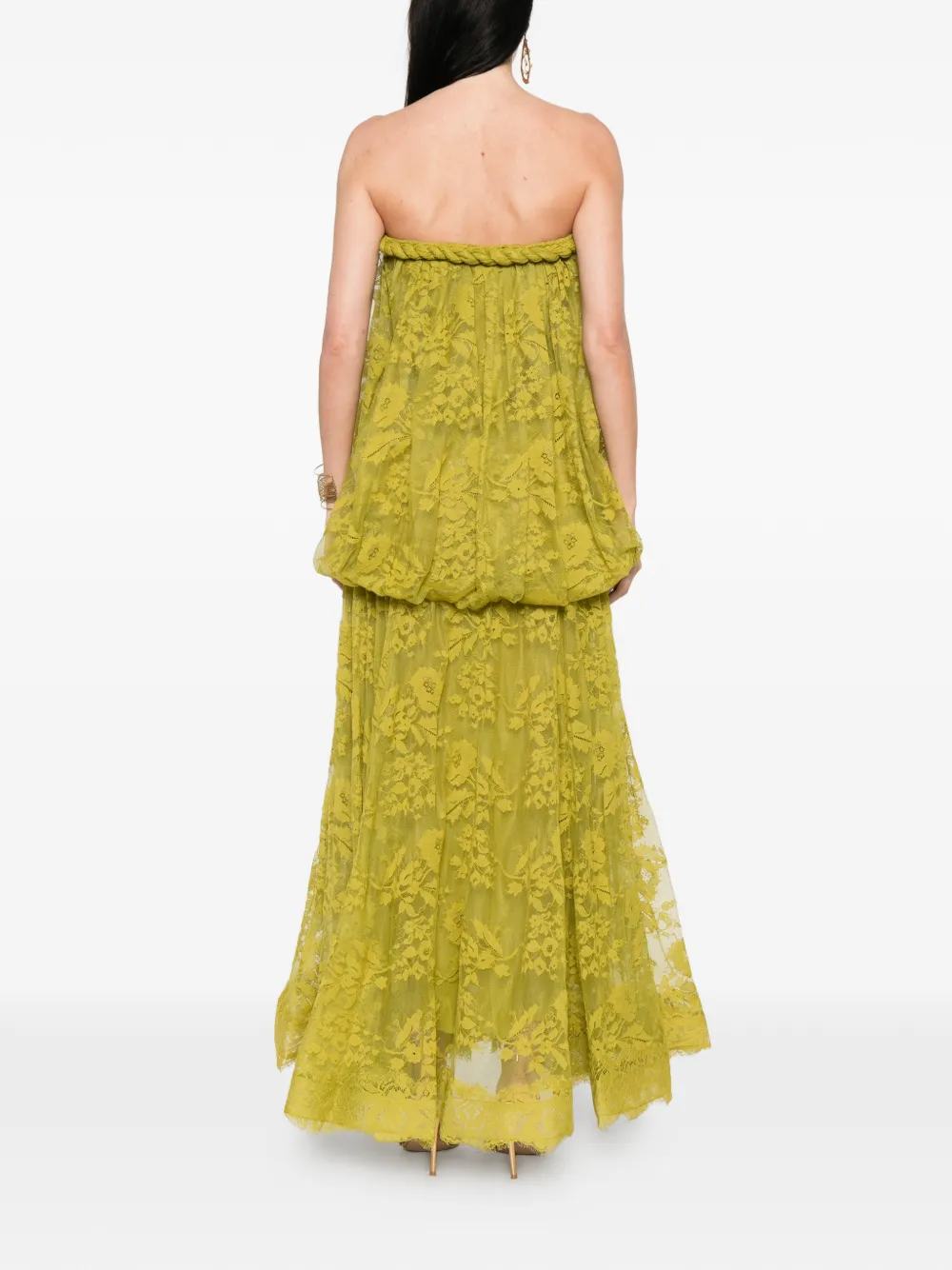 ZIMMERMANN Luna bandeau avondjurk met kant Groen
