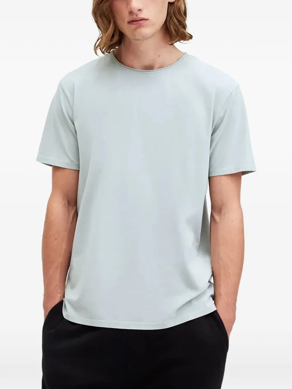 AllSaints Bodega raw-edge t-shirt - Blau