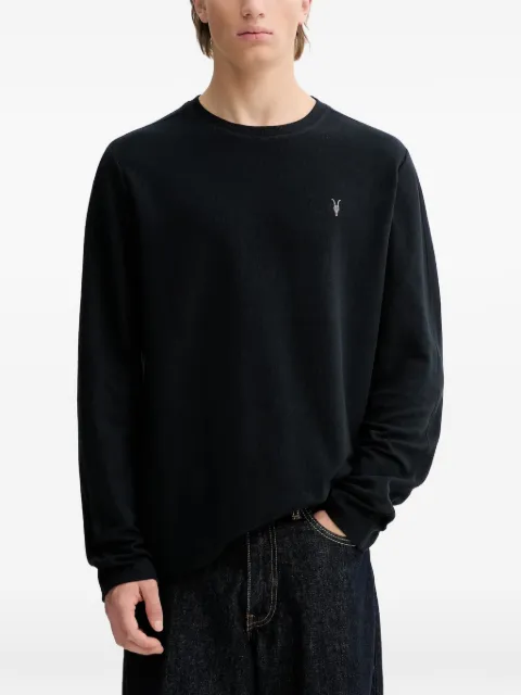 AllSaints Rowe skull-embroidered long-sleeve t-shirt