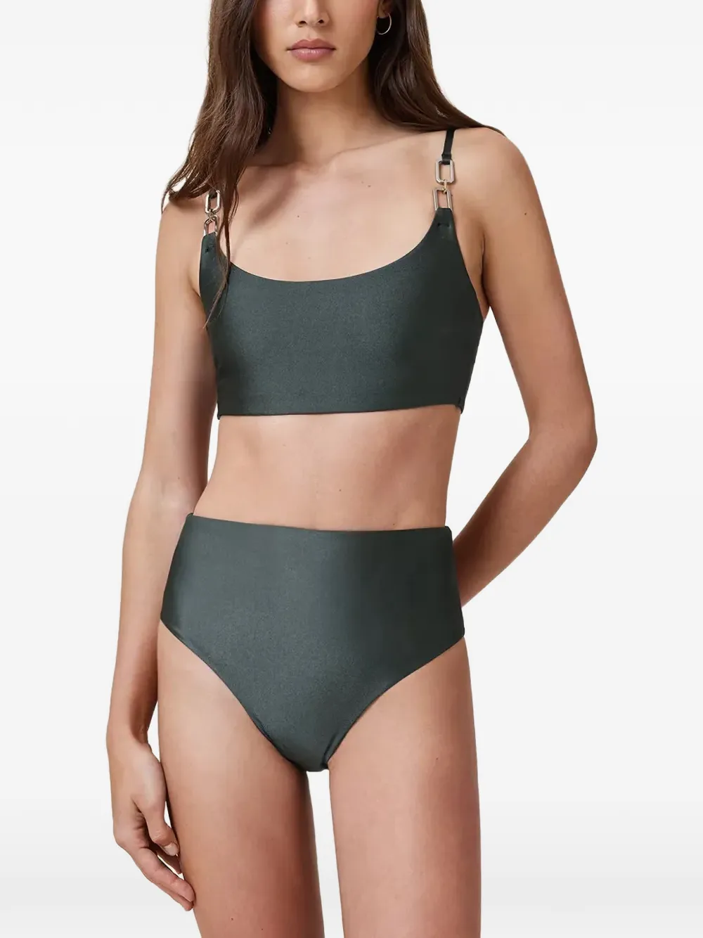 AllSaints Talaria high-waisted bikini bottoms - Verde
