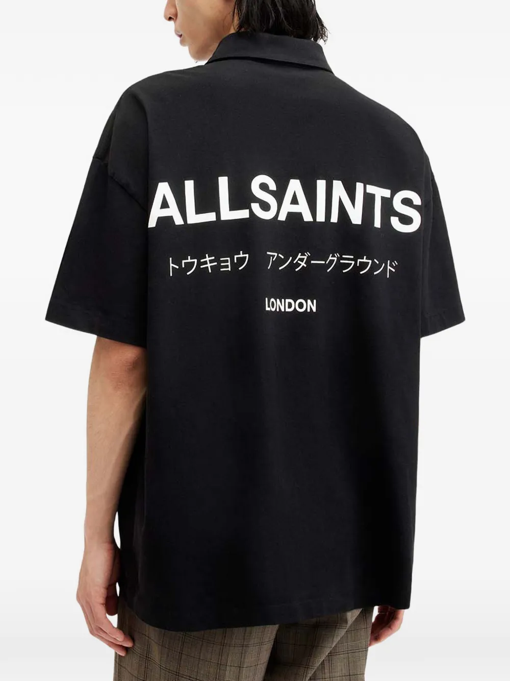 AllSaints Underground poloshirt met korte mouwen Zwart