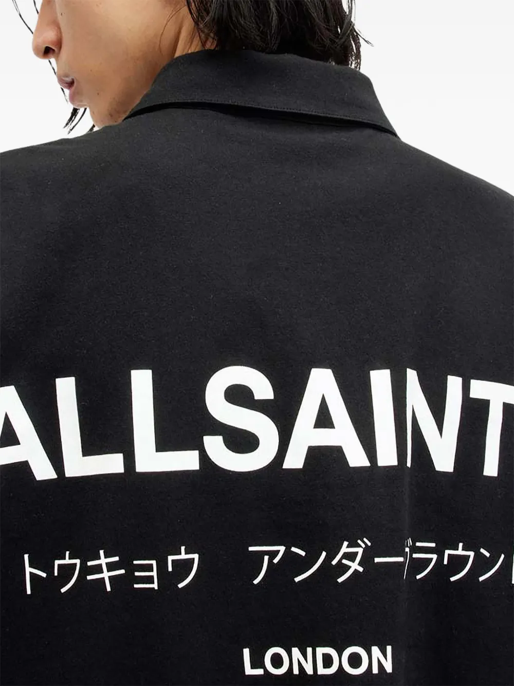 AllSaints Underground poloshirt met korte mouwen Zwart