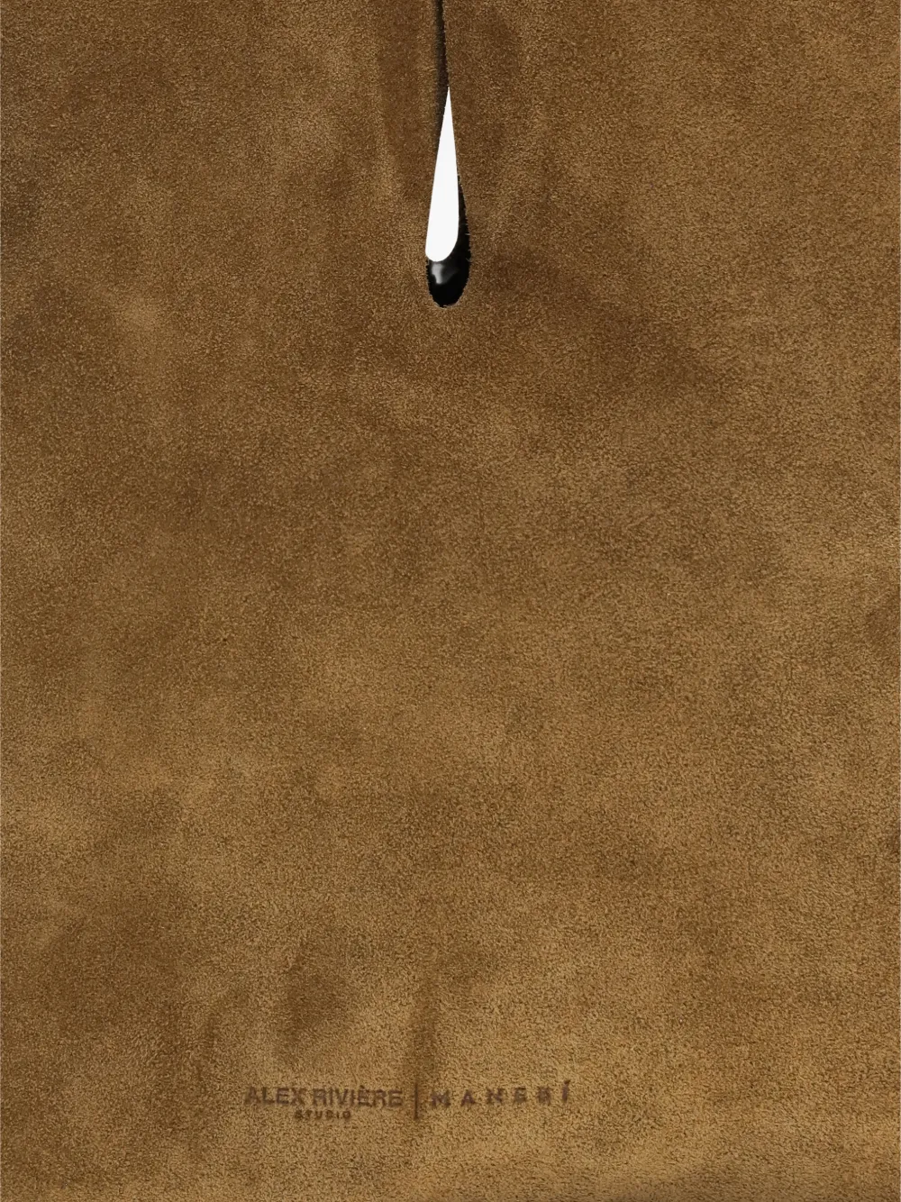 Manebi x Alex Rivière Studio Louis suede shoulder bag - Marrone