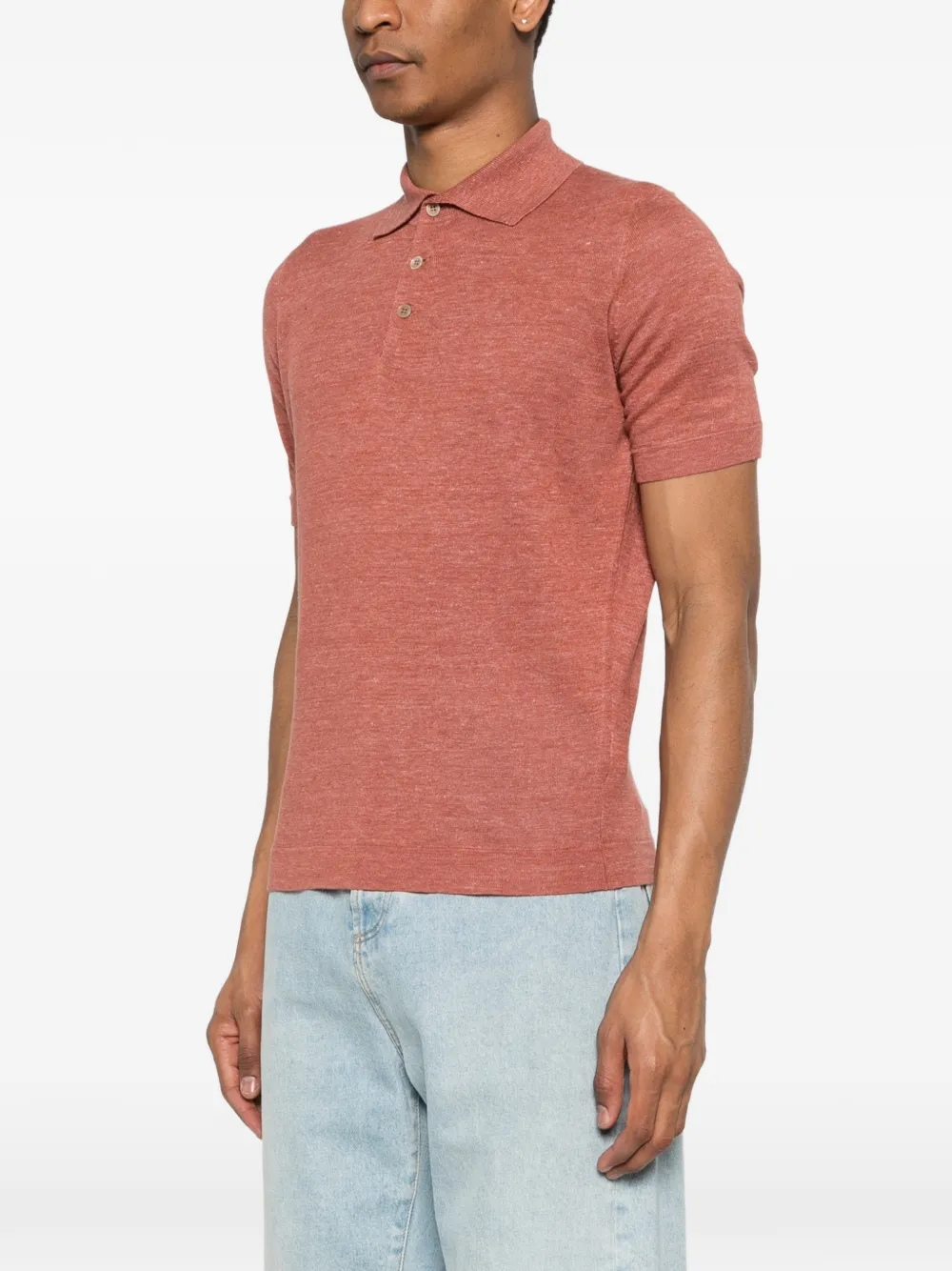 Brunello Cucinelli Poloshirt met knopen Bruin