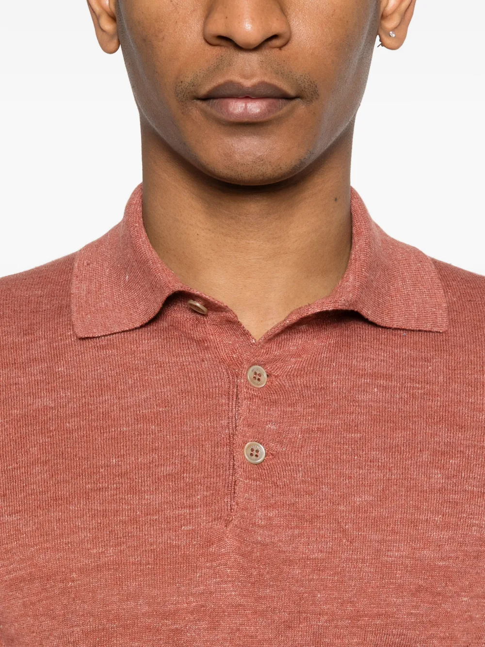 Brunello Cucinelli Poloshirt met knopen Bruin