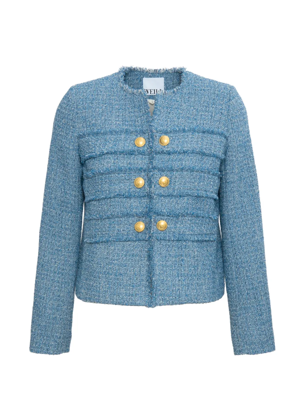WEILL PARIS fringed tweed jacket - Blu