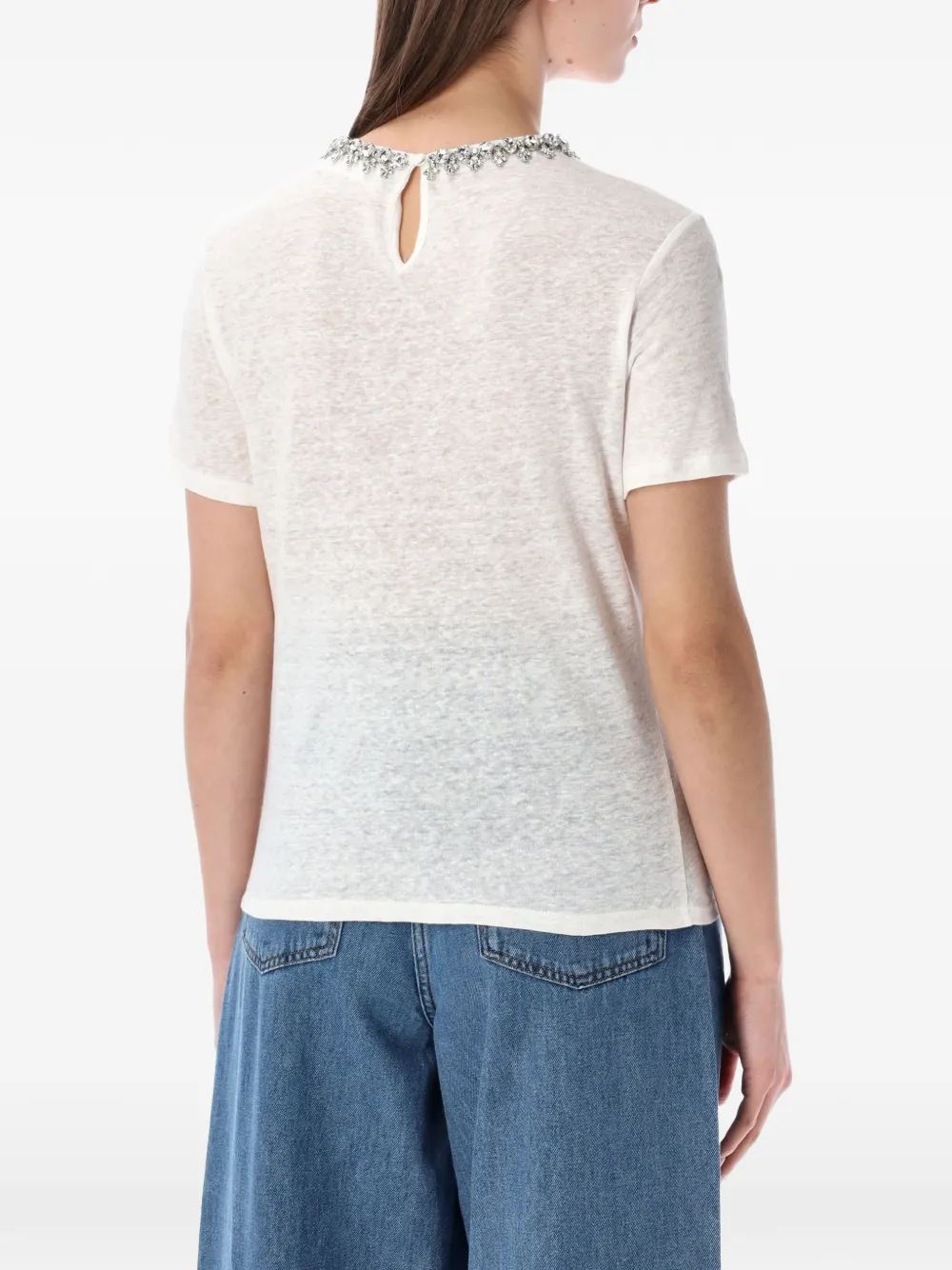  Zimmermann Crystal-embellished T-shirt - White 