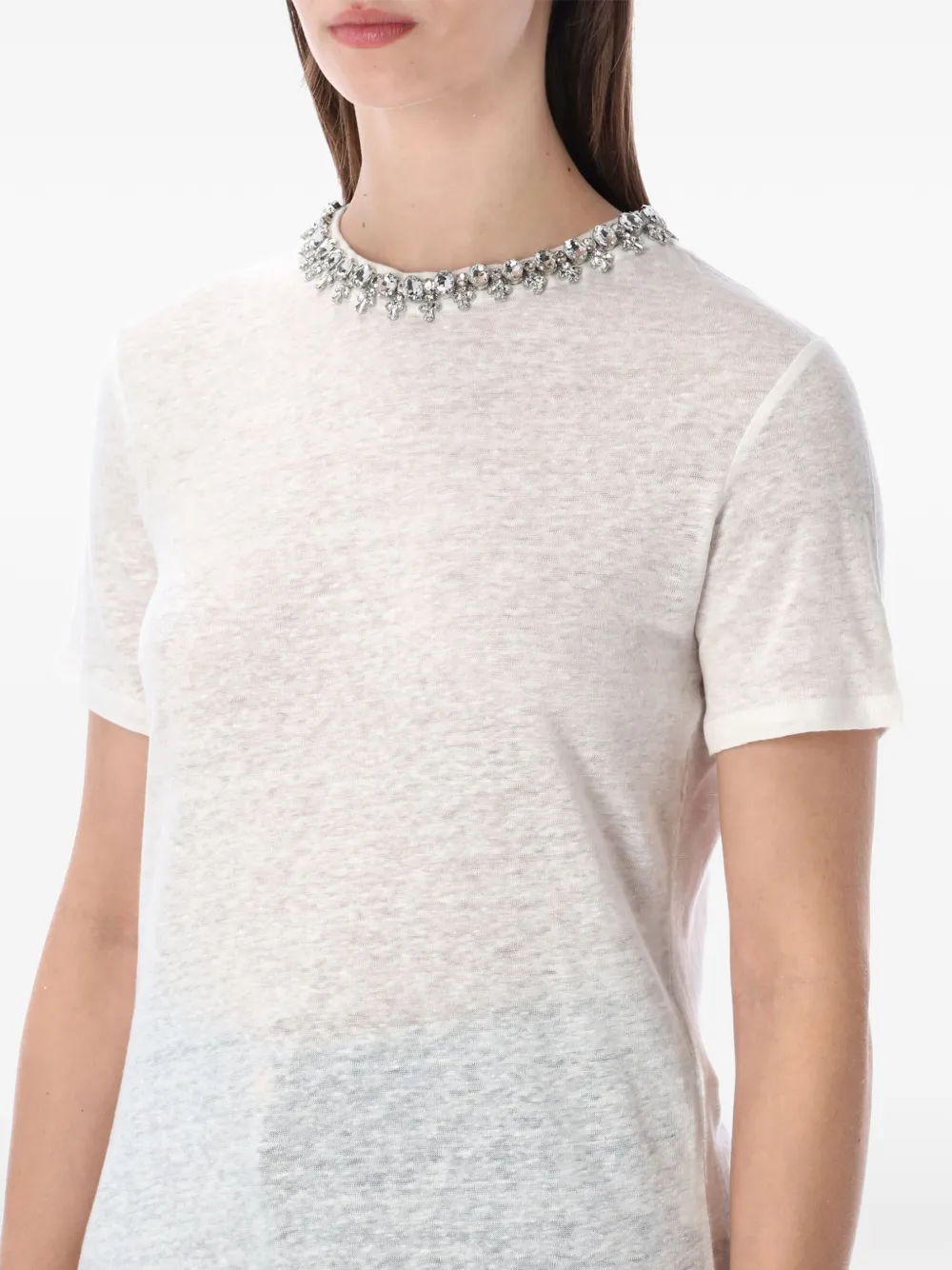  Zimmermann Crystal-embellished T-shirt - White 