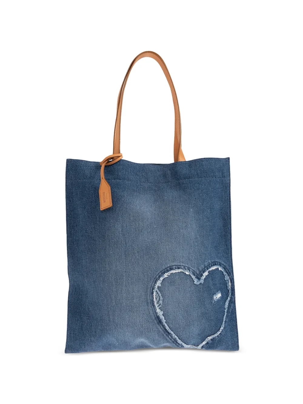 Moschino heart-appliqué tote bag - Blu