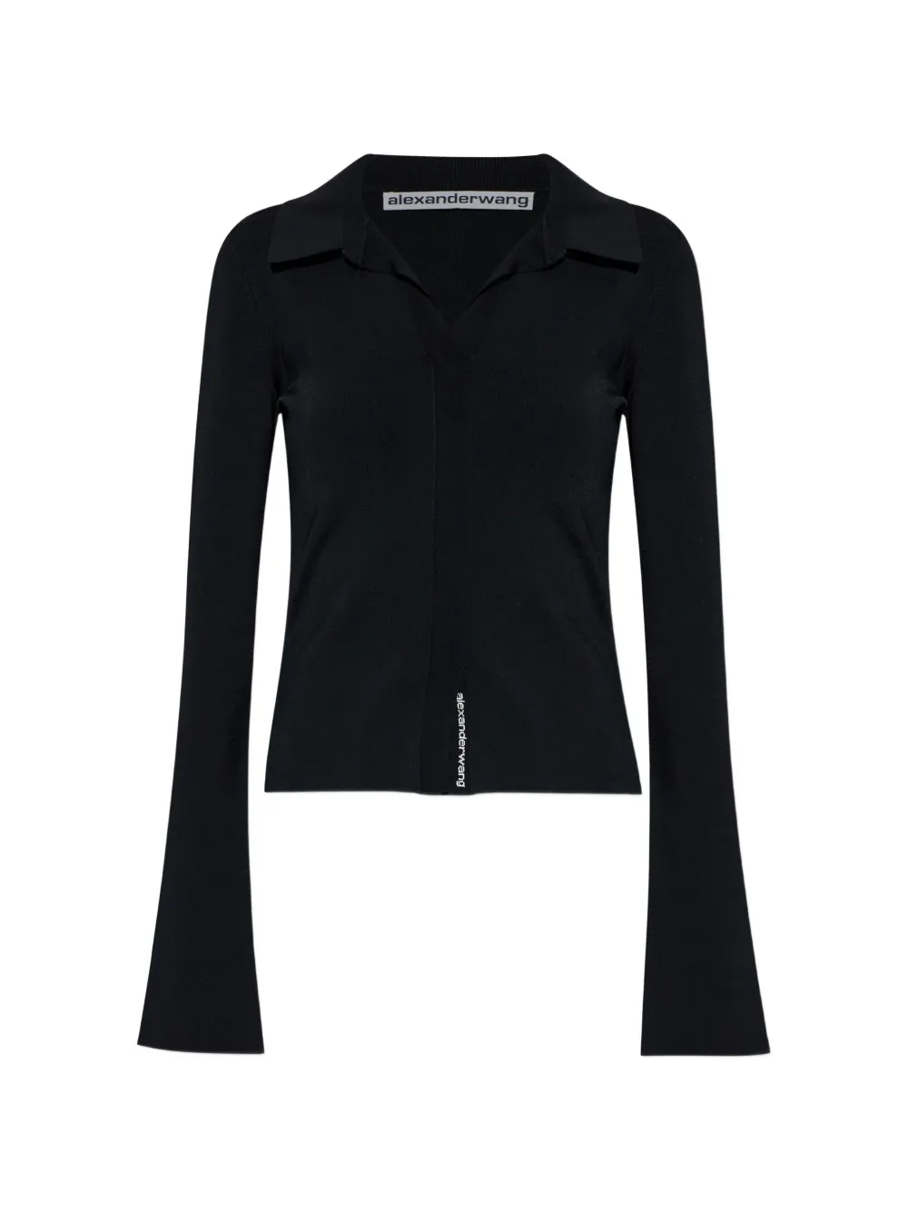 Alexander Wang long-sleeve polo-collar blouse - Nero