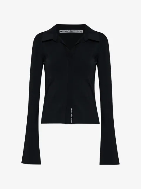 Alexander Wang long-sleeve polo-collar blouse