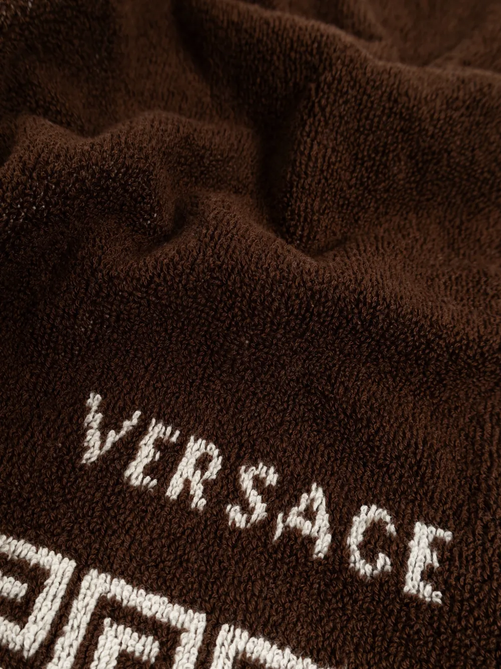  Versace Home Asciugamano Con Bordo Geometrico - Marrone 