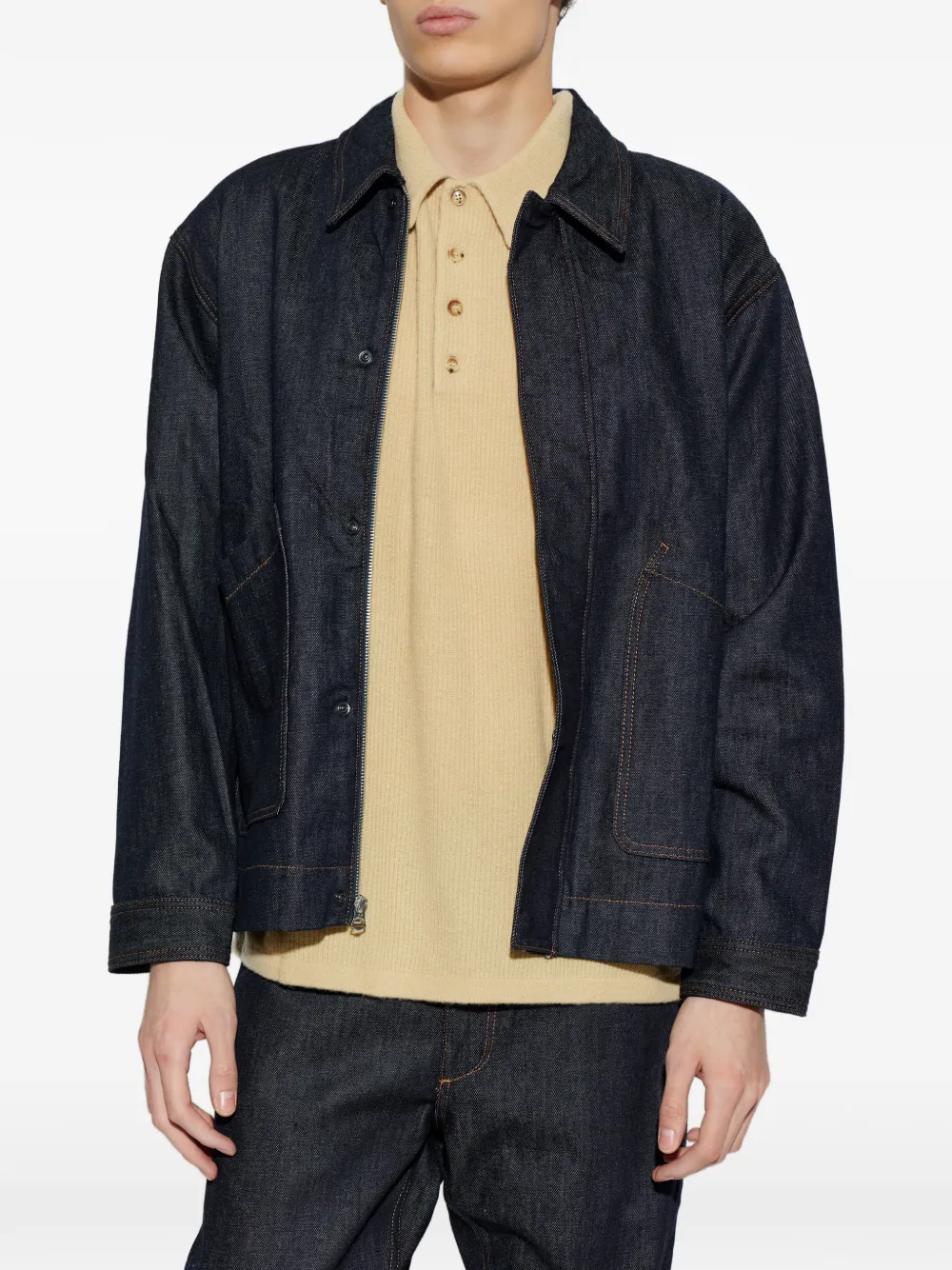  Rag & Bone Zip-up Denim Jacket - Blue 