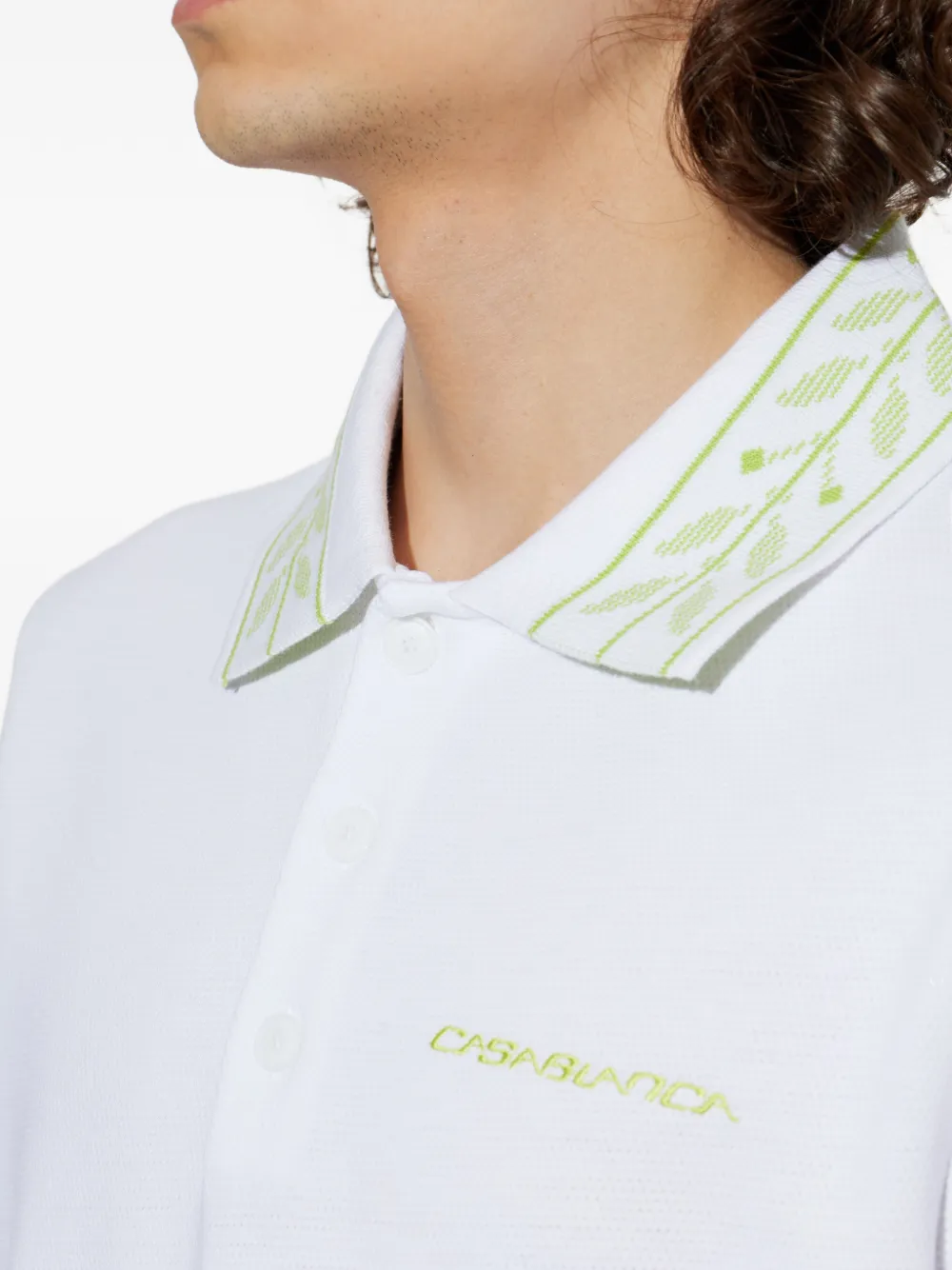 Casablanca Poloshirt met geborduurd logo Wit