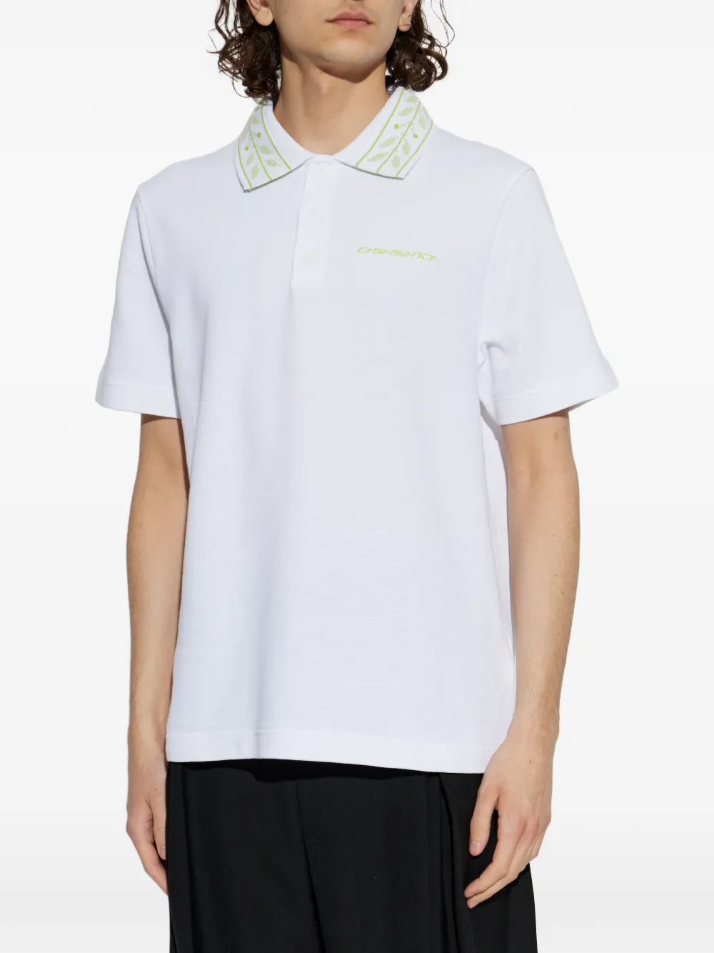 Casablanca Poloshirt met geborduurd logo Wit