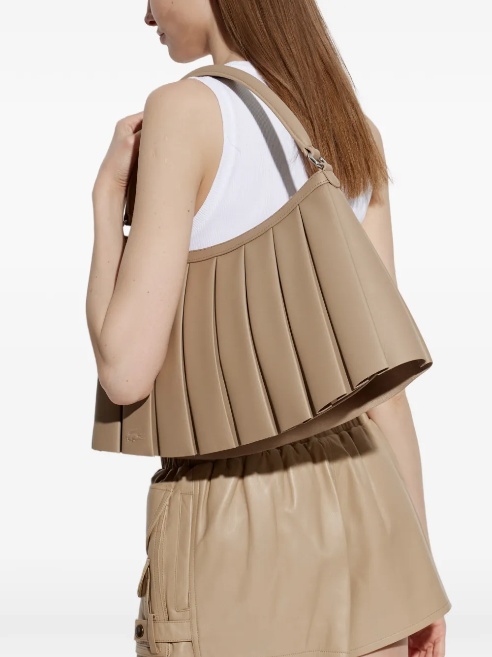 Lacoste Schoudertas met logo Beige