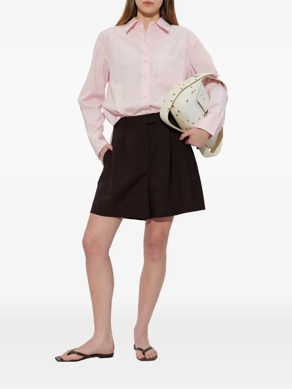  Lacoste Pleated-design Tailored Shorts - Brown 