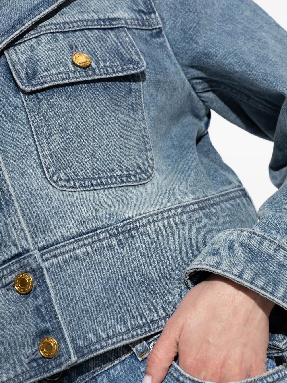 Michael Kors Cropped jack met knoop Blauw