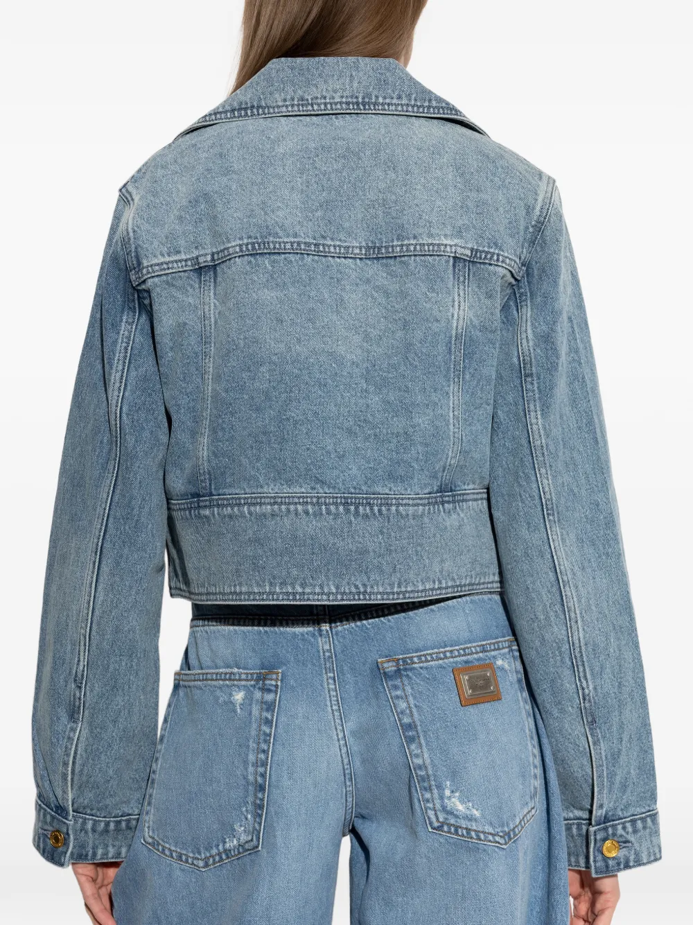 Michael Kors Cropped jack met knoop Blauw