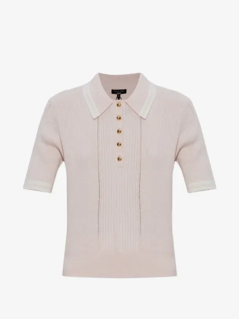rag & bone Laurie ribbed button polo top