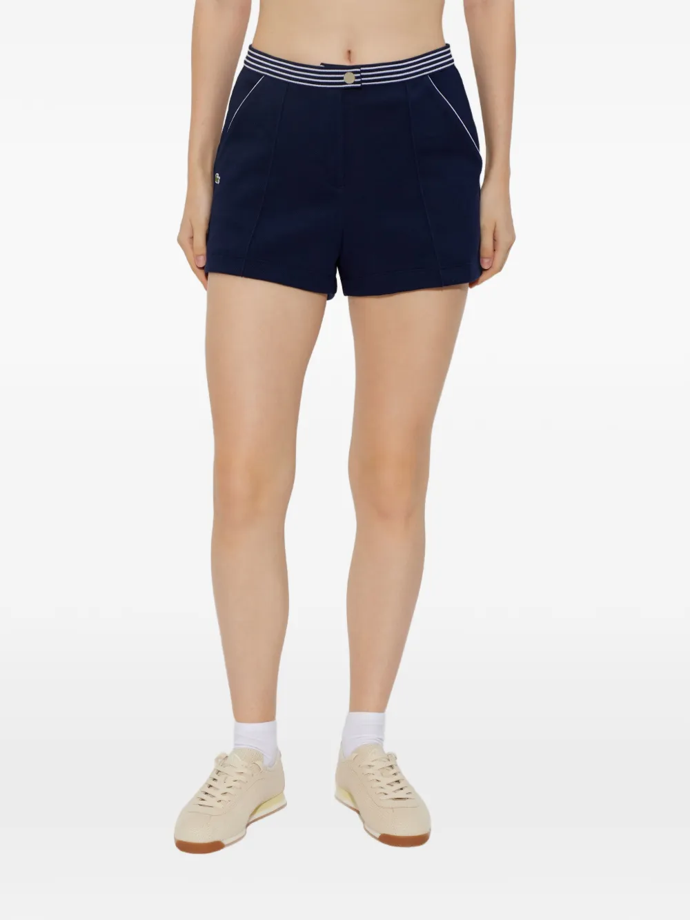  Lacoste Striped-edge Shorts - Blue 