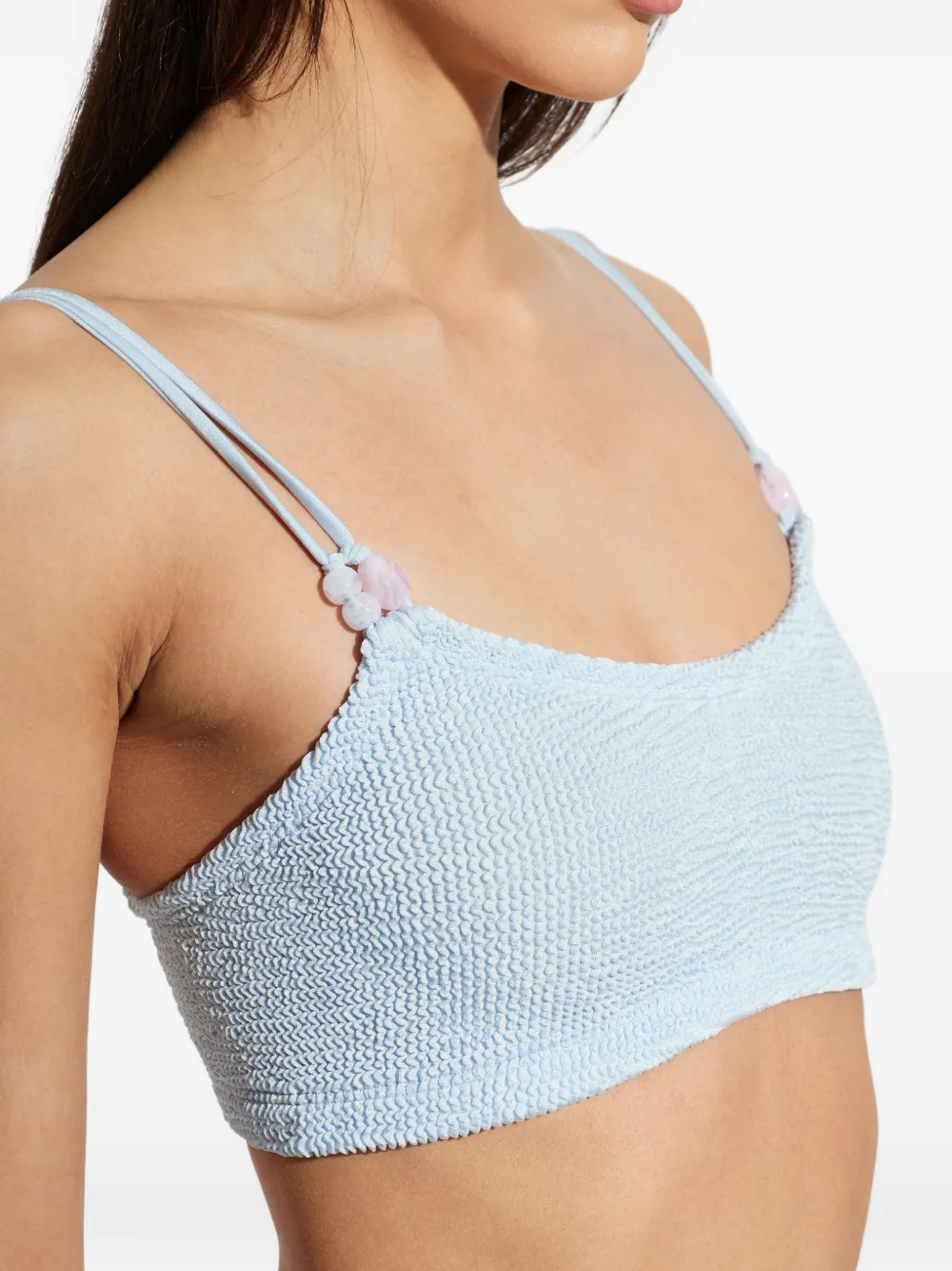  Hunza G Cassie Beaded Crinkle Bikini - Blue 