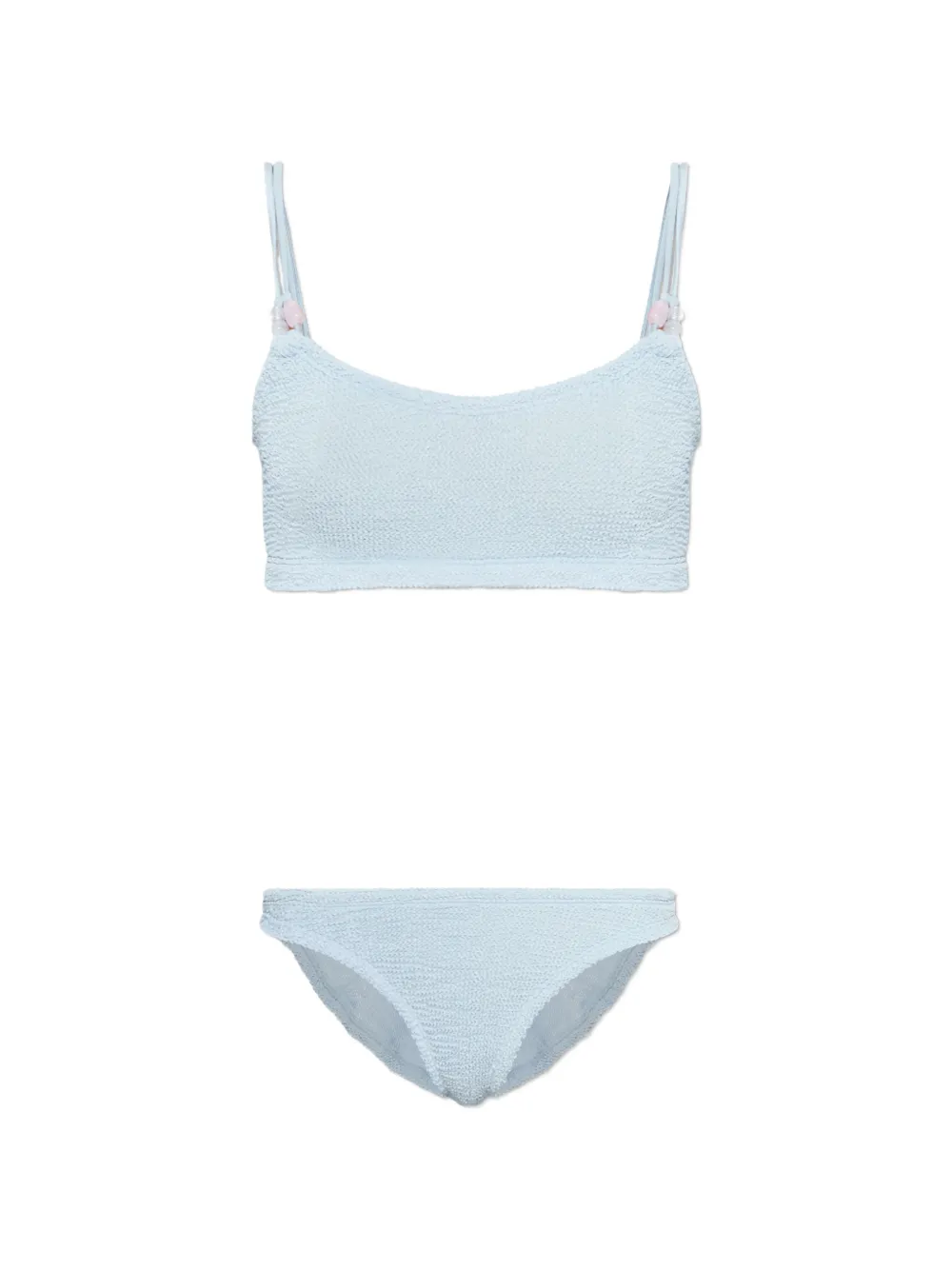 Hunza G Cassie beaded crinkle bikini - Blu