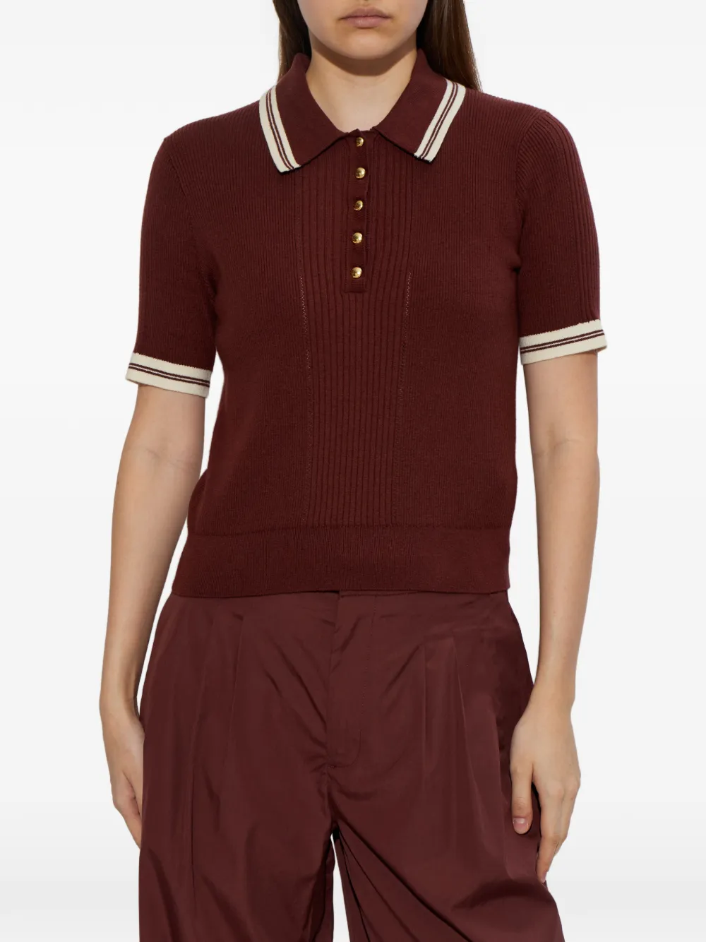  Rag & Bone Laurie Polo Shirt - Red 