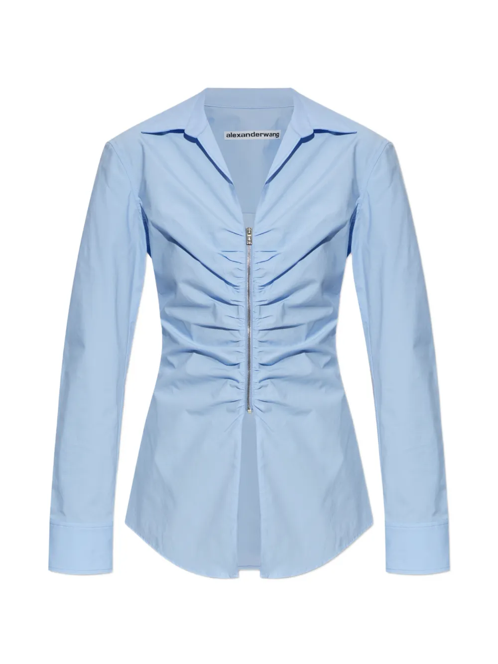 Alexander Wang zip-up ruched-detail shirt - Blu