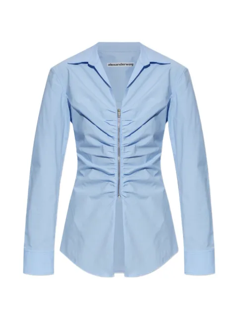Alexander Wang zip-up ruched-detail shirt