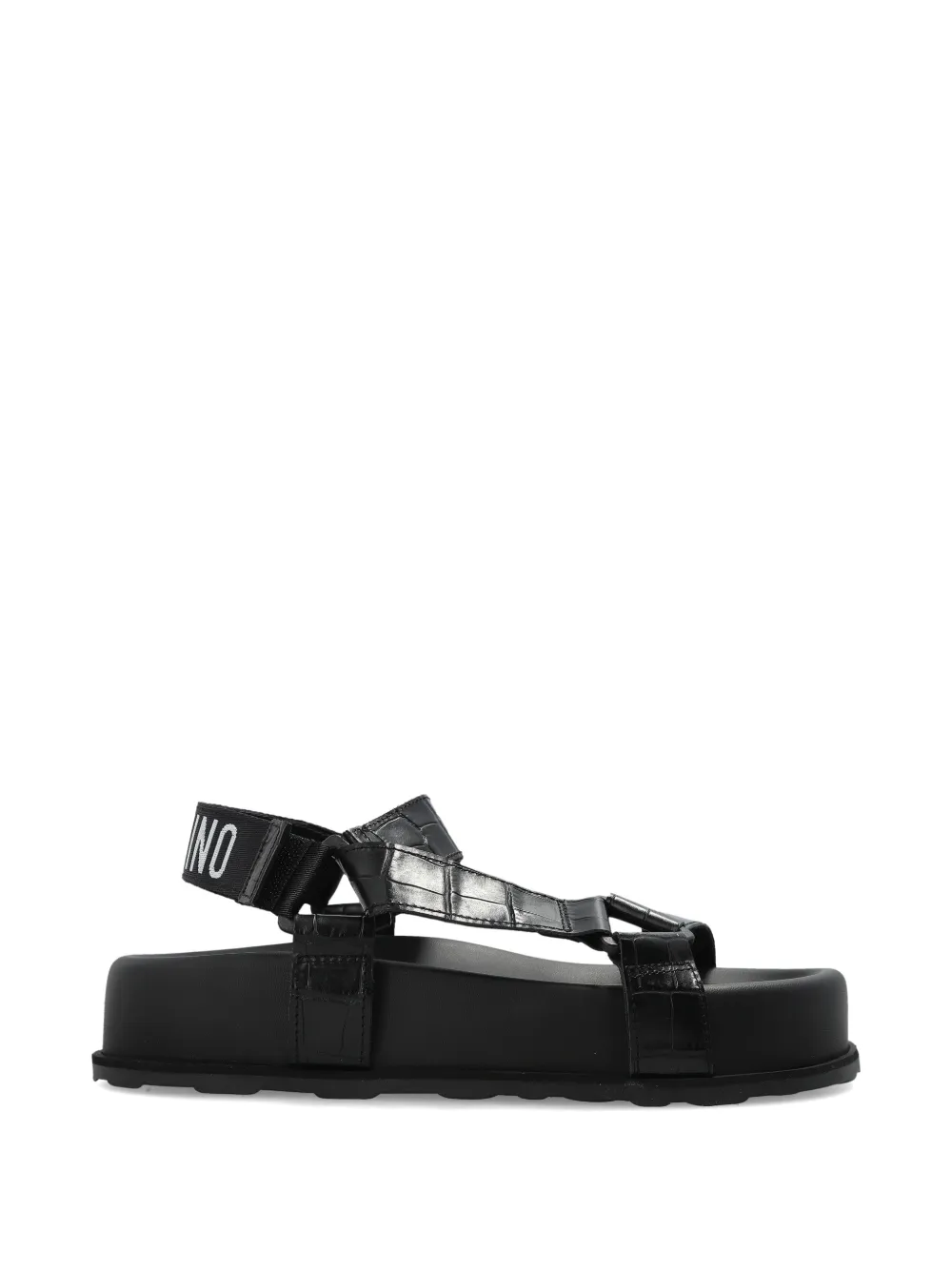 Moschino crocodile-embossed sandals Zwart