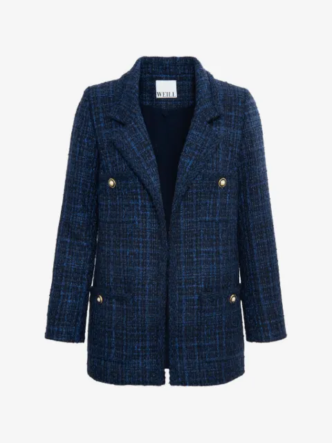 WEILL PARIS tweed trim-detail blazer
